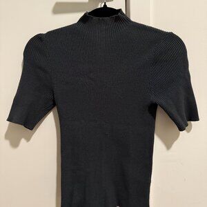 Dark Green Turtleneck Short Sleeved Shirt